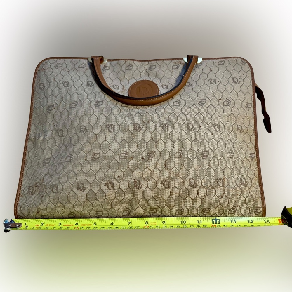 Vintage Christian Dior Honeycomb Canvas Document Bag – Circa Late 70s–Early 80s - Picture 3 of 10